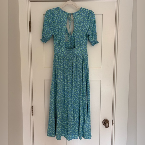 Mango Floral Button Midi Dress Sz 2 - Picture 9 of 14